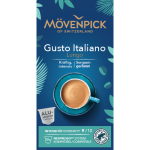 Кофе в капсулах MOVENPICK Gusto Italiano Lungo 9/10, 10 капсул
